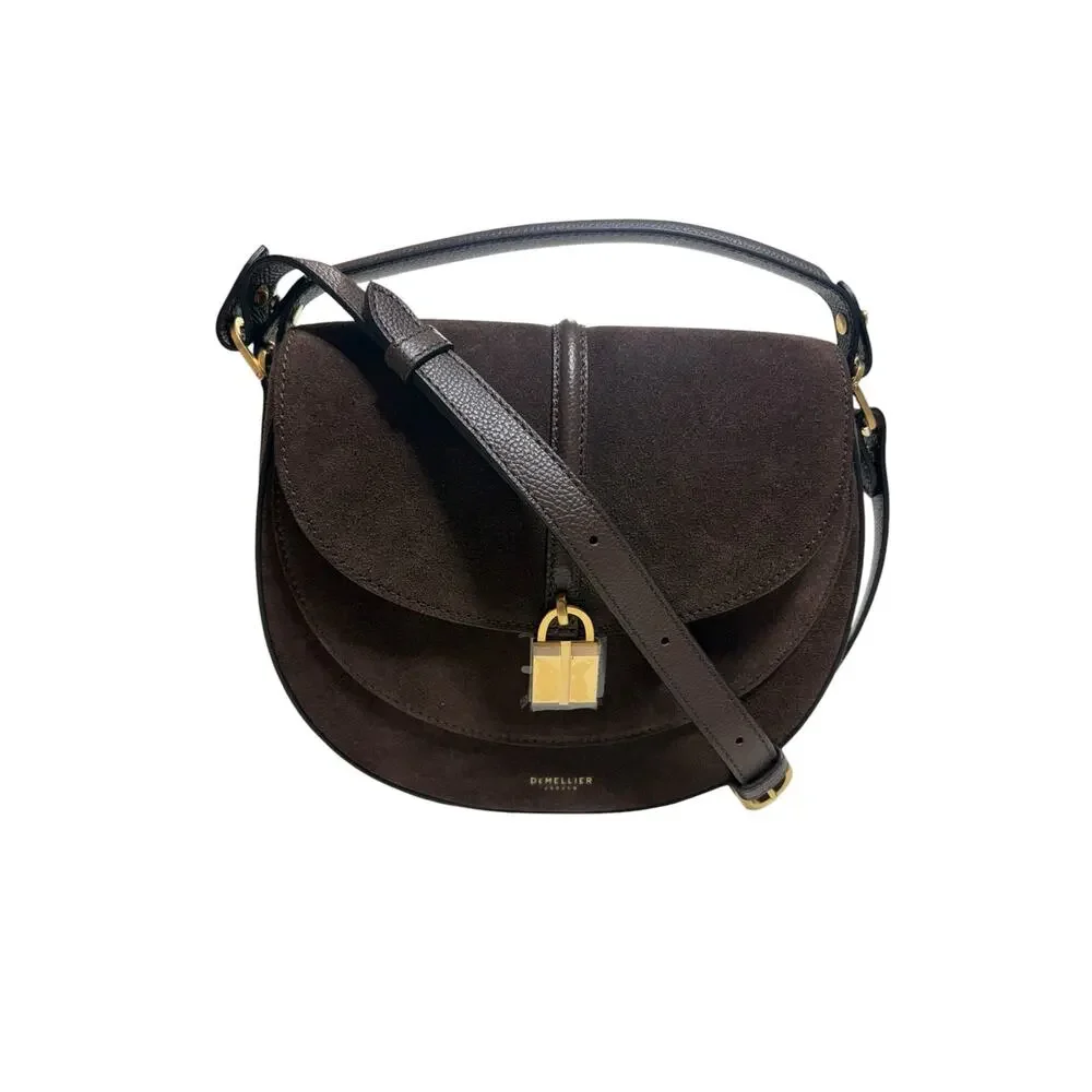 Demellier London NWT Siena Saddle Suede Mocha Bag